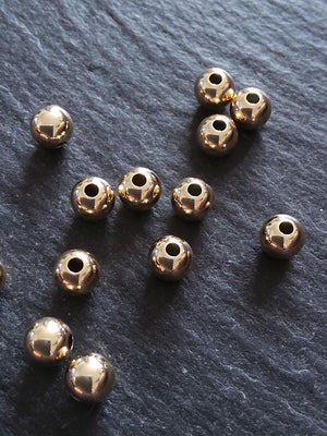 10 Real 14K Gold Filled 5mm Ball Beads Hole: 1.4mm Nickel FREE