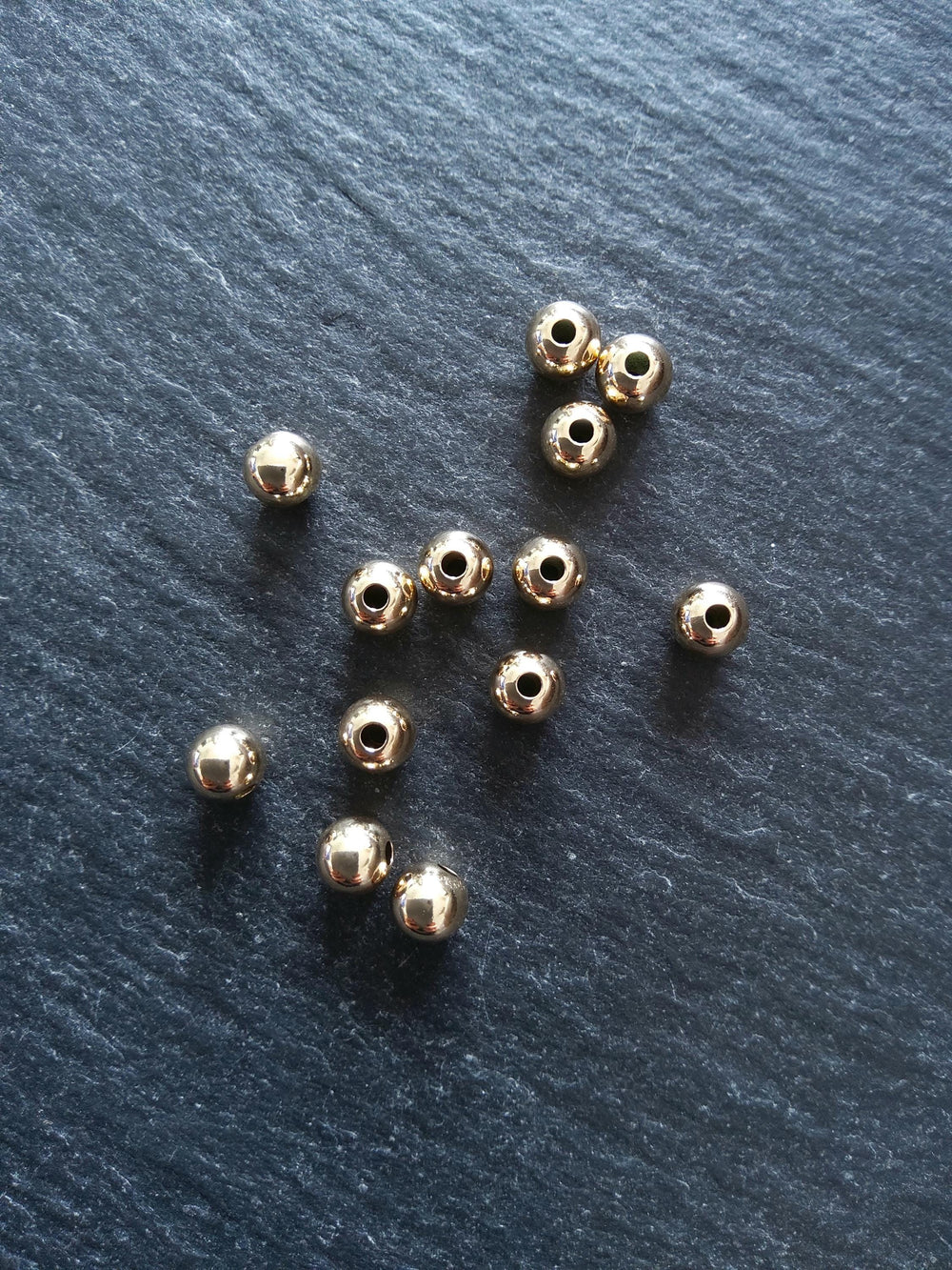 10 Real 14K Gold Filled 5mm Ball Beads Hole: 1.4mm Nickel FREE