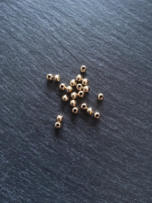 10 Real 14K Gold Filled 4mm Ball Beads Hole: 1.4mm Nickel FREE