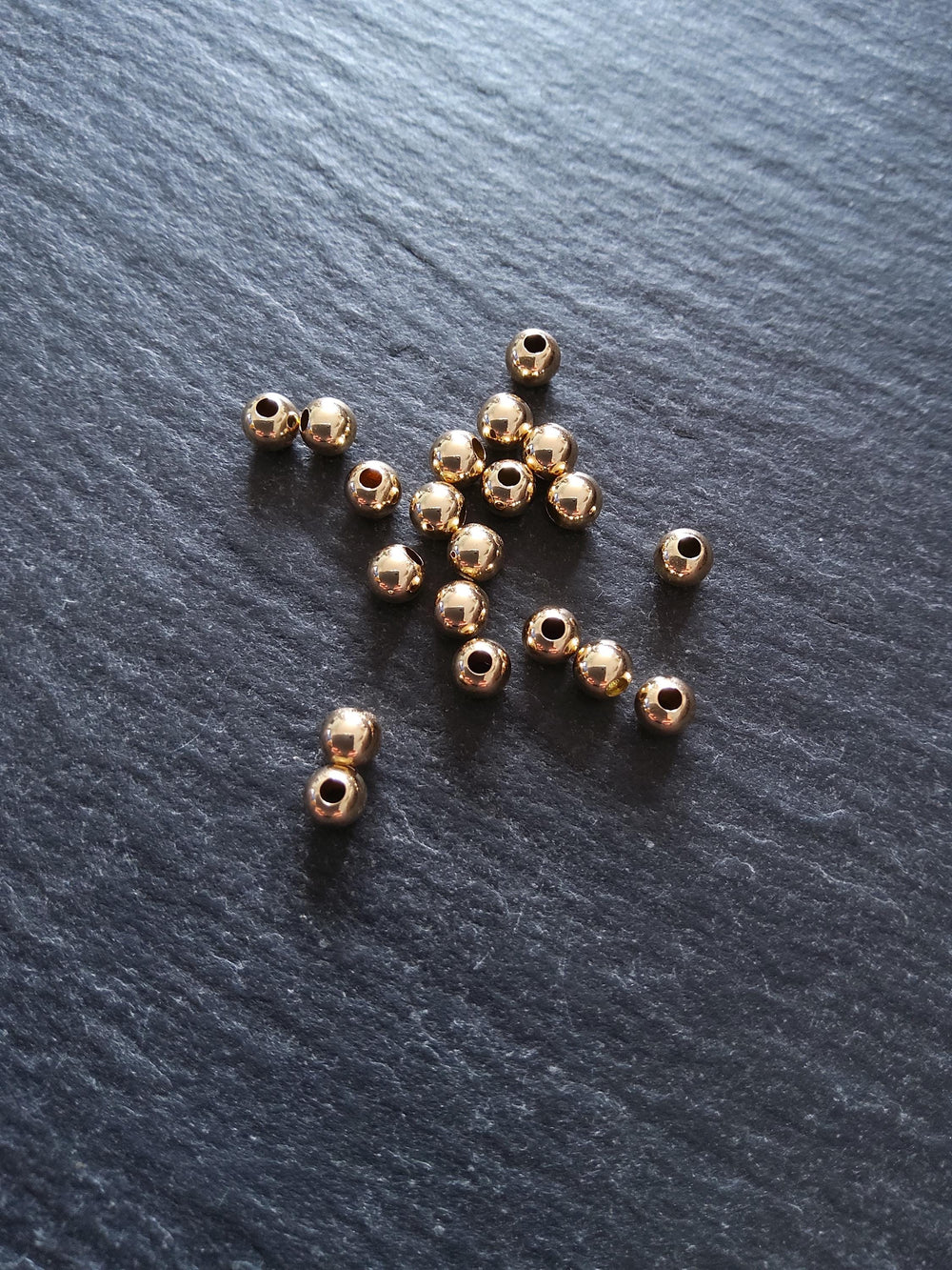10 Real 14K Gold Filled 4mm Ball Beads Hole: 1.4mm Nickel FREE