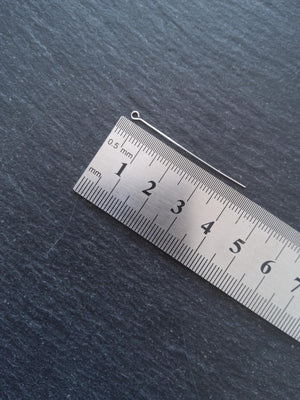 100 or 500 Stainless Steel Eye Pins 40mm Long, 0.5mm wide (24 gauge)