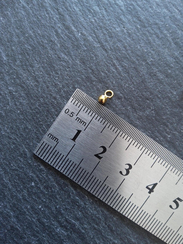 Round Gold Stainless Steel Drops or Charms 6x3mm Hole: 2mm