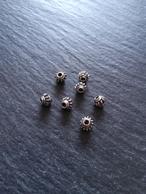 925 Bali Sterling Silver 5.3mm Coil Spacer Beads Antique Finish 5.3x4.2mm Hole: 1.5mm