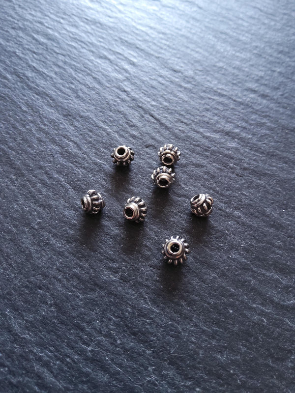 925 Bali Sterling Silver 5.3mm Coil Spacer Beads Antique Finish 5.3x4.2mm Hole: 1.5mm