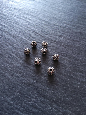 925 Bali Sterling Silver 5.3mm Coil Spacer Beads Antique Finish 5.3x4.2mm Hole: 1.5mm