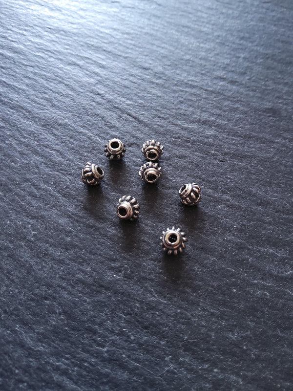 925 Bali Sterling Silver 5.3mm Coil Spacer Beads Antique Finish 5.3x4.2mm Hole: 1.5mm