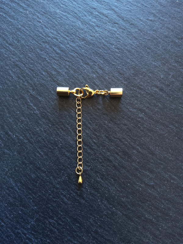 2 or 10 Genuine 24K Plated Gold End Cap Sets for 3.5mm Cord (4mm end caps)