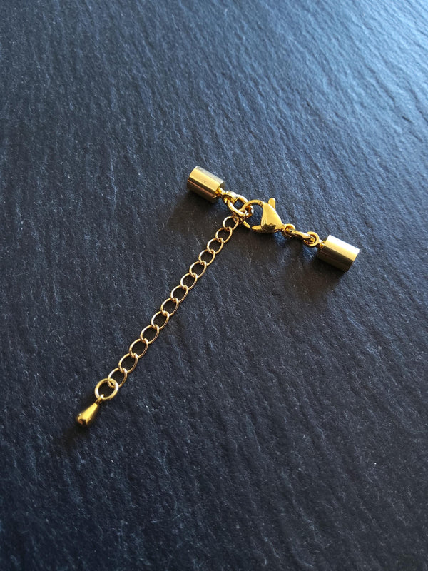 2 or 10 Genuine 24K Plated Gold End Cap Sets for 3.5mm Cord (4mm end caps)