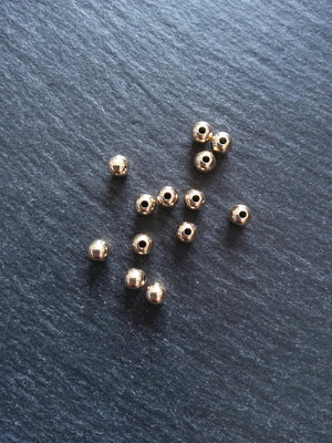 10 Real 14K Gold Filled 5mm Ball Beads Hole: 1.4mm Nickel FREE