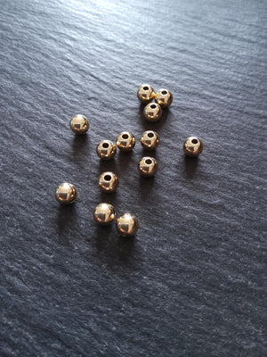 10 Real 14K Gold Filled 5mm Ball Beads Hole: 1.4mm Nickel FREE