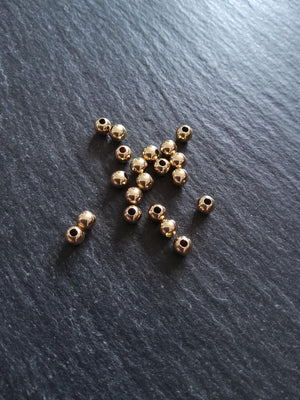 10 Real 14K Gold Filled 4mm Ball Beads Hole: 1.4mm Nickel FREE