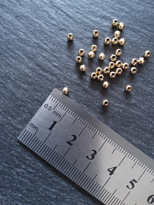10 Real 14K Gold Filled 3mm Ball Beads Hole: 1.1mm Nickel FREE