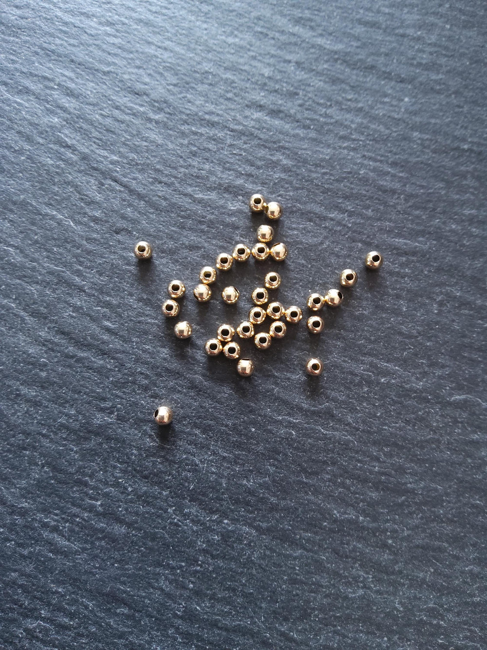 10 Real 14K Gold Filled 3mm Ball Beads Hole: 1.1mm Nickel FREE