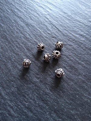 925 Bali Sterling Silver 5.3mm Coil Spacer Beads Antique Finish 5.3x4.2mm Hole: 1.5mm