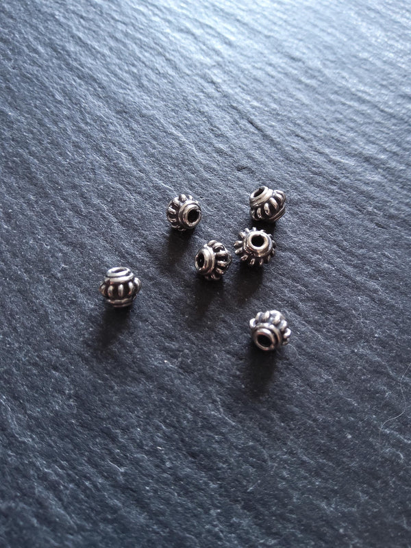 925 Bali Sterling Silver 5.3mm Coil Spacer Beads Antique Finish 5.3x4.2mm Hole: 1.5mm