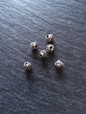 925 Bali Sterling Silver 5.3mm Coil Spacer Beads Antique Finish 5.3x4.2mm Hole: 1.5mm
