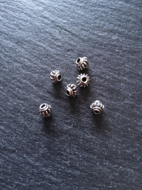 925 Bali Sterling Silver 5.3mm Coil Spacer Beads Antique Finish 5.3x4.2mm Hole: 1.5mm