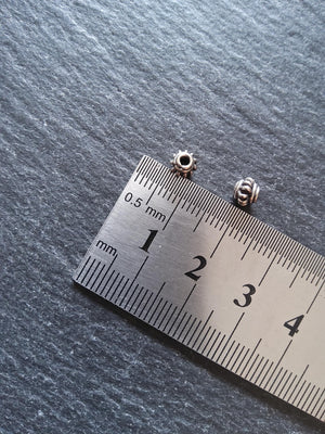 925 Bali Sterling Silver 5.3mm Coil Spacer Beads Antique Finish 5.3x4.2mm Hole: 1.5mm