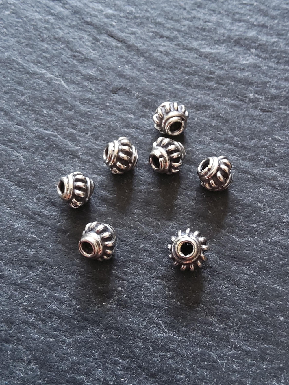 925 Bali Sterling Silver 5.3mm Coil Spacer Beads Antique Finish 5.3x4.2mm Hole: 1.5mm