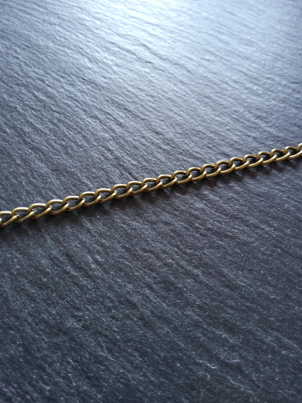 Antique Bronze Curb Chain 5.5x3.5mm Very Strong 1mm Open Link Nickel FREE