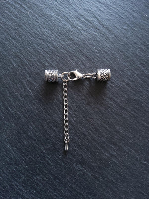 Antique Silver Tone Patterned End Cap Sets for 5mm Cord (5.5mm caps) - ContentedCatz