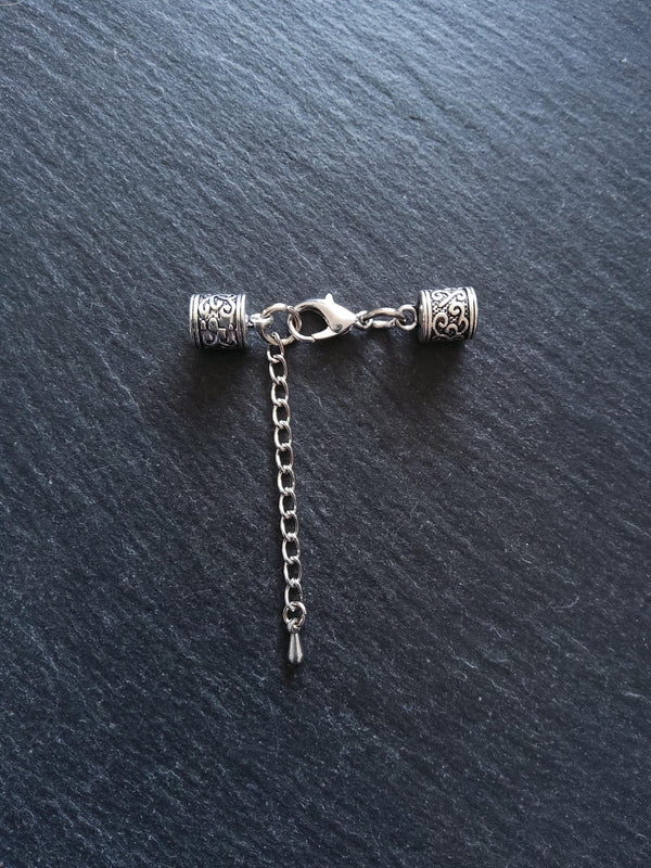 Antique Silver Tone Patterned End Cap Sets for 5mm Cord (5.5mm caps) - ContentedCatz