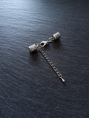 Antique Silver Tone Patterned End Cap Sets for 5mm Cord (5.5mm caps) - ContentedCatz