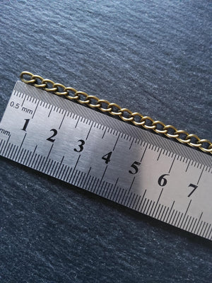 Antique Bronze Curb Chain 5.5x3.5mm Very Strong 1mm Open Link Nickel FREE