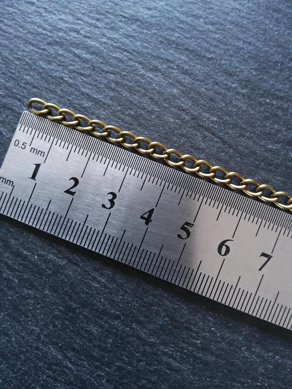 Antique Bronze Curb Chain 5.5x3.5mm Very Strong 1mm Open Link Nickel FREE