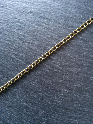 Antique Bronze Curb Chain 5.5x3.5mm Very Strong 1mm Open Link Nickel FREE