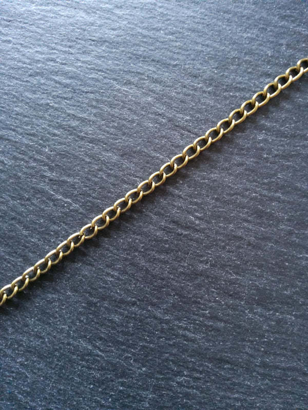 Antique Bronze Curb Chain 5.5x3.5mm Very Strong 1mm Open Link Nickel FREE