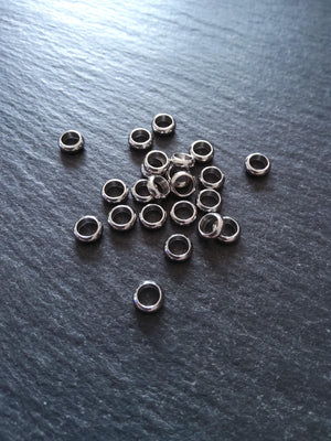 10 or 50 Stainless Steel 6mm Solid Round CLOSED Ring Spacer Beads 6x2mm. Hole: 4mm Non-Tarnish