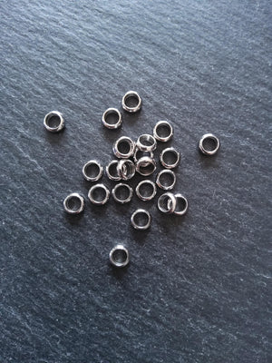10 or 50 Stainless Steel 6mm Solid Round CLOSED Ring Spacer Beads 6x2mm. Hole: 4mm Non-Tarnish