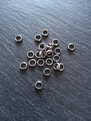 10 or 50 Stainless Steel 6mm Solid Round CLOSED Ring Spacer Beads 6x2mm. Hole: 4mm Non-Tarnish