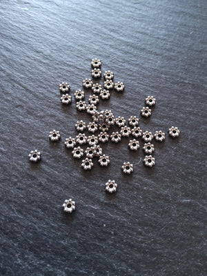 10 or 50 Stainless Steel 4mm Daisy Spacer Beads 4x1.2mm Hole: 1mm - ContentedCatz