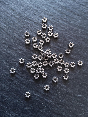 10 or 50 Stainless Steel 4mm Daisy Spacer Beads 4x1.2mm Hole: 1mm - ContentedCatz