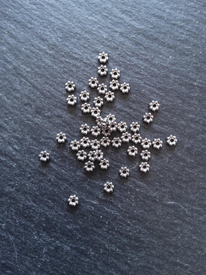 10 or 50 Stainless Steel 4mm Daisy Spacer Beads 4x1.2mm Hole: 1mm - ContentedCatz
