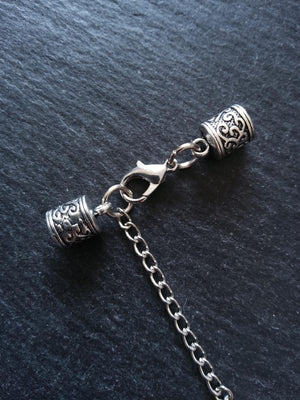 Antique Silver Tone Patterned End Cap Sets for 5mm Cord (5.5mm caps) - ContentedCatz