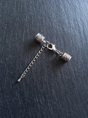 Antique Silver Tone Patterned End Cap Sets for 5mm Cord (5.5mm caps) - ContentedCatz