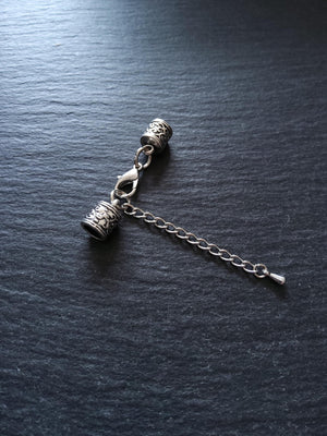 Antique Silver Tone Patterned End Cap Sets for 5mm Cord (5.5mm caps) - ContentedCatz