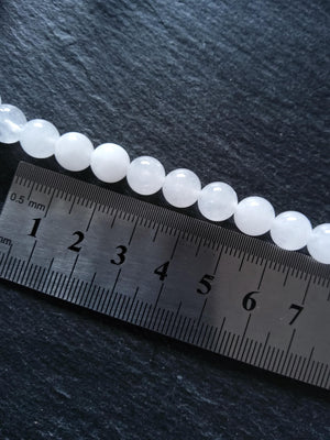 8.5mm Natural White Jade Round Beads Full 16 inch strand