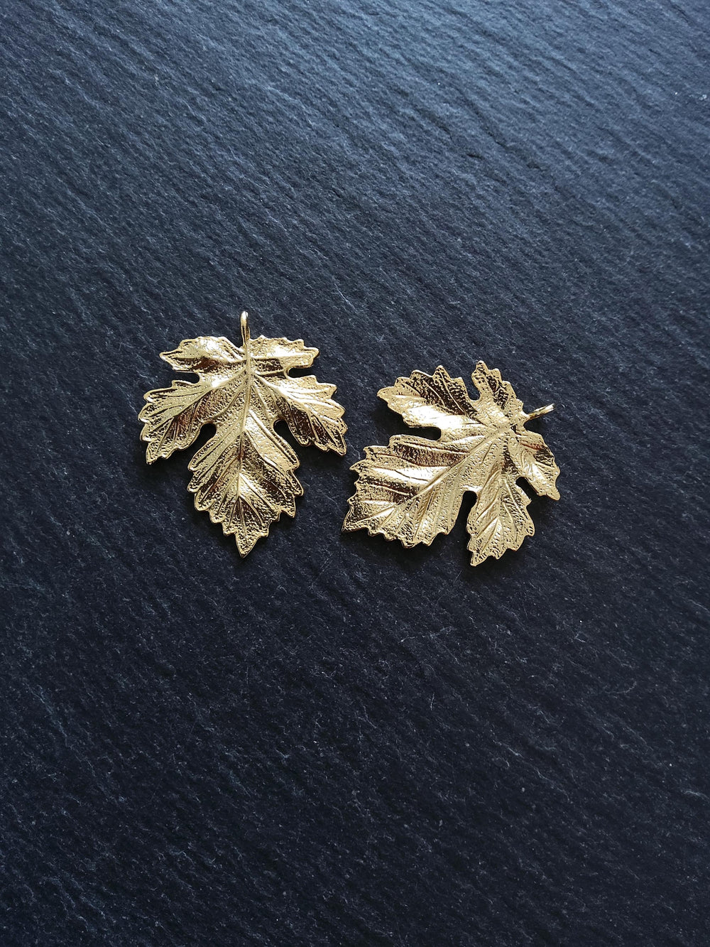 Real 18K Gold Plated Brass Maple Leaf Pendant 36x31x2mm