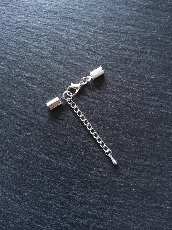 Silver Plated Crimp End Sets for 4mm to 4.5mm Round Cord - ContentedCatz