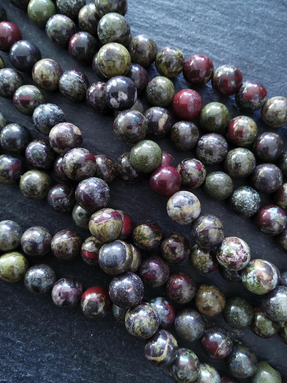 8.6mm Natural Dragons Blood Jasper Undyed Round Beads Full 15 inch Strand Hole: 1mm