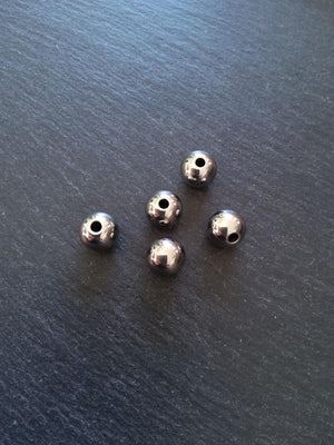 2 or 10 Stainless Steel 12mm Solid Round Spacer Beads Non-Tarnish Hole: 2mm