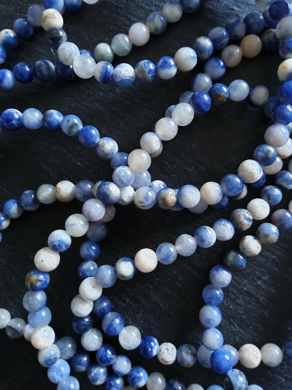 6mm Natural Sodalite Undyed Gemstone Beads Full 15 inch Strand *IMPERFECT*