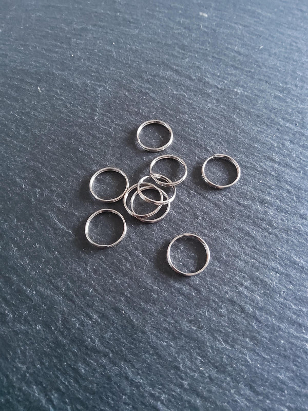 80 or 400 Stainless Steel 10mm (3/8") Dia Strong 0.7mm Split Rings