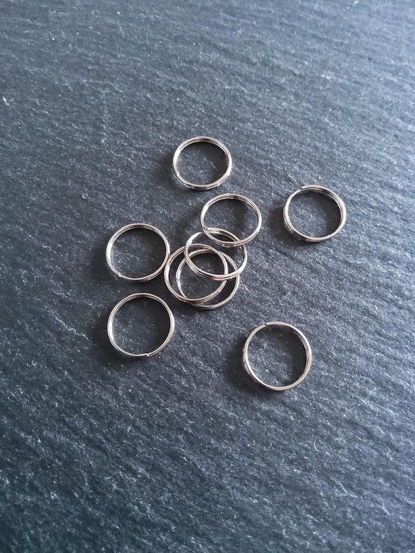 80 or 400 Stainless Steel 10mm (3/8") Dia Strong 0.7mm Split Rings