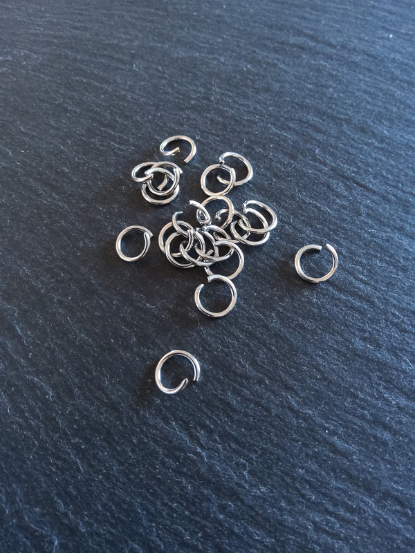 100 or 500 Stainless Steel 6mm Jump Rings Opened Strong 0.8mm (20 gauge) - ContentedCatz