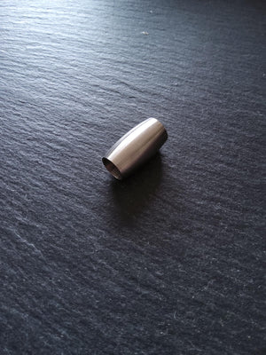 1 or 5 Brushed Stainless Steel Magnetic Barrel Clasp Set for 7.5mm Cord (8mm internal diameter) 21.7x12mm - ContentedCatz